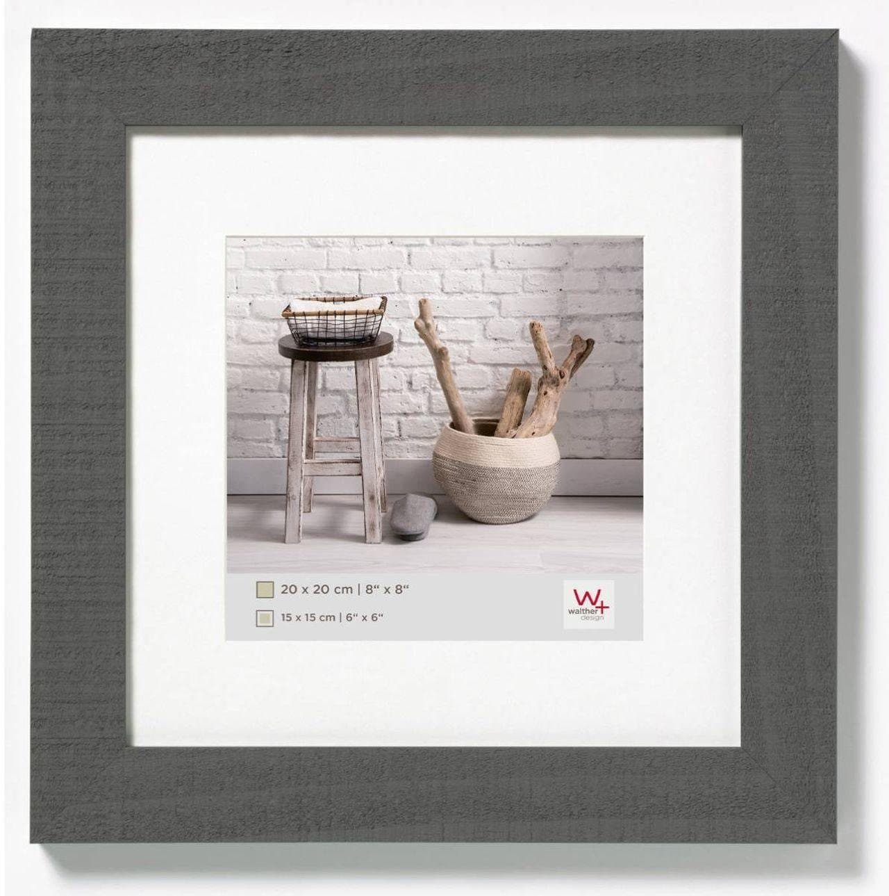 Walther Bilderrahmen Grau 20x20cm Holzrahmen HO220D Home