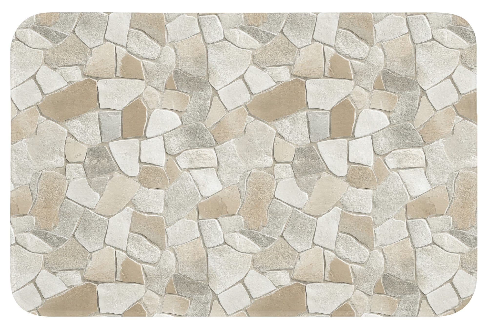 OnlyWow Badematte Mosaik Beige Rutschfest Polyester - Bild 2