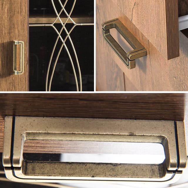 Rustikales Wohnzimmer-Set: Vitrinenschrank, Lowboard & Sideboard in Lefkas Eiche