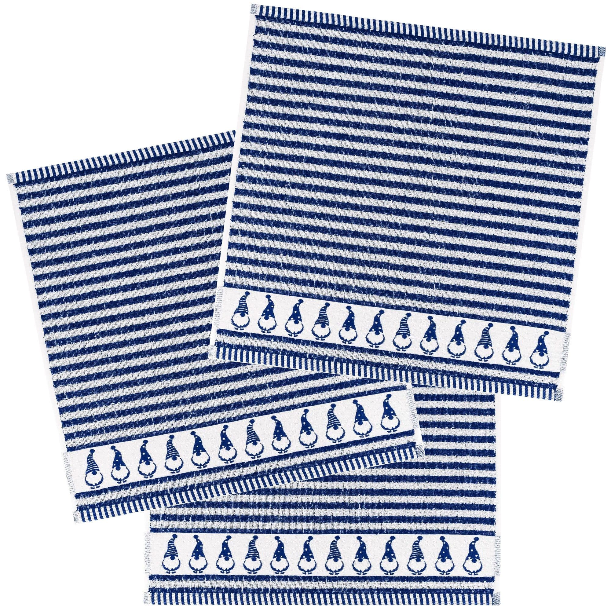 Kracht Geschirrtuch Wichtel 3er Pack Frottee Baumwolle Blau - Bild 2