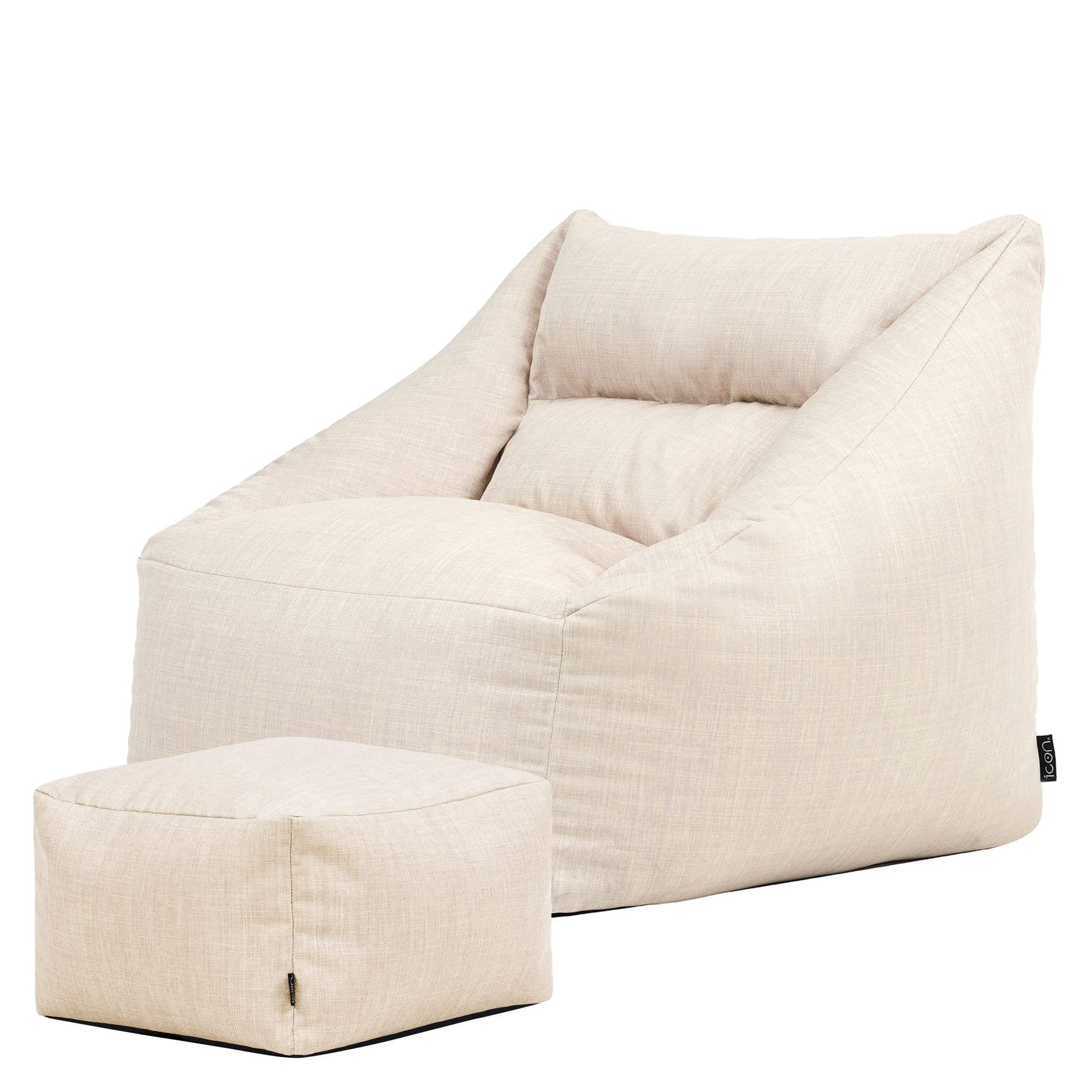 icon Sitzsack Sessel Outdoor mit Hocker Natalia XXL Beige - Bild 2