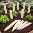 Koopman Gartenstecker Pflanzenstecker Etikett Holz 48er Set 15cm Bild 2