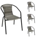 Mojawo Armlehnstuhl 4er-Set Grau meliert Stapelbar Bild 2