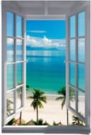 Reinders Poster Fenster zum Strand Blau Maxi Wanddekoration Bild 2