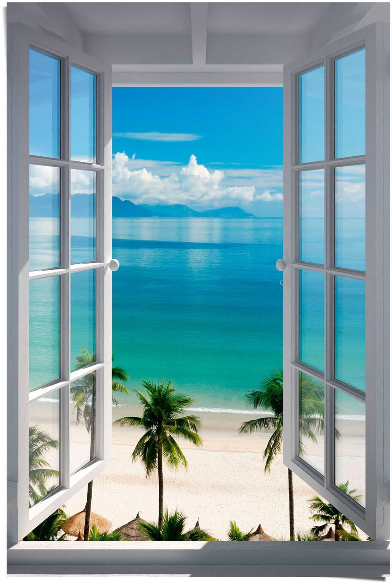 Reinders Poster Fenster zum Strand Blau Maxi Wanddekoration - Bild 2
