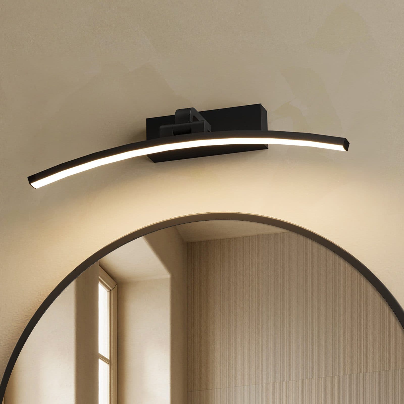 EMKE LED Spiegelleuchte 40cm Schwarz 180° drehbar - Bild 2