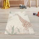TeppichHome24 Kinderteppich Giraffenmuster Creme Beige Rechteckig Bild 2