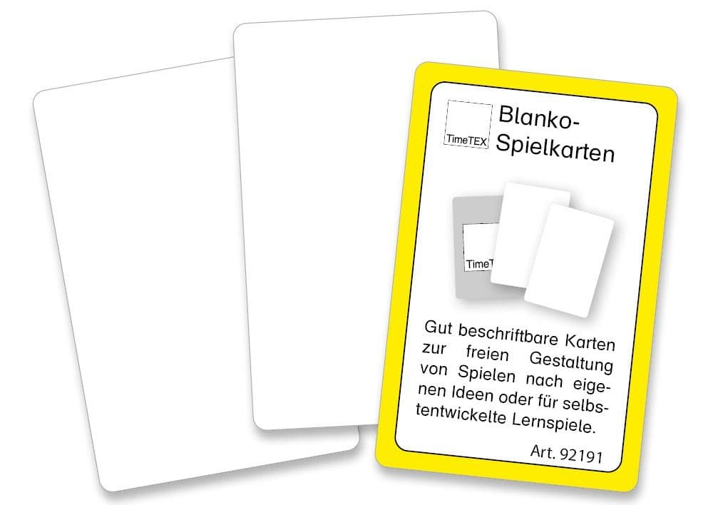 TimeTEX Blanko-Spielkarten 60-tlg. Weiß im Etui