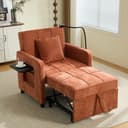 STILVORA Schlafsofa Chenille Orange 2-in-1 mit verstellbarer Rückenlehne Bild 2