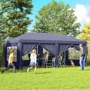 Outsunny Faltpavillon Partyzelt Blau mit 4 Seitenteilen Bild 2