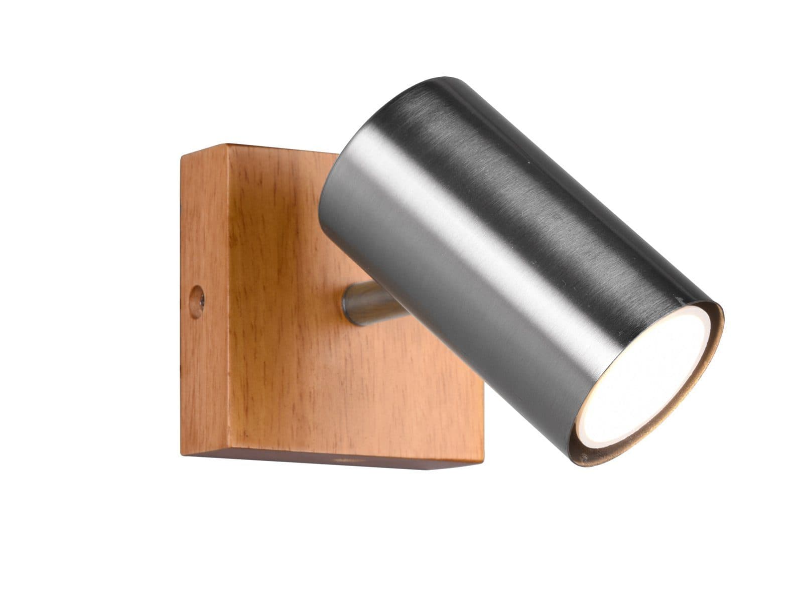 TRIO Leuchten LED Wandstrahler Dimmbar Warmweiß Holz Metall Silber - Bild 2