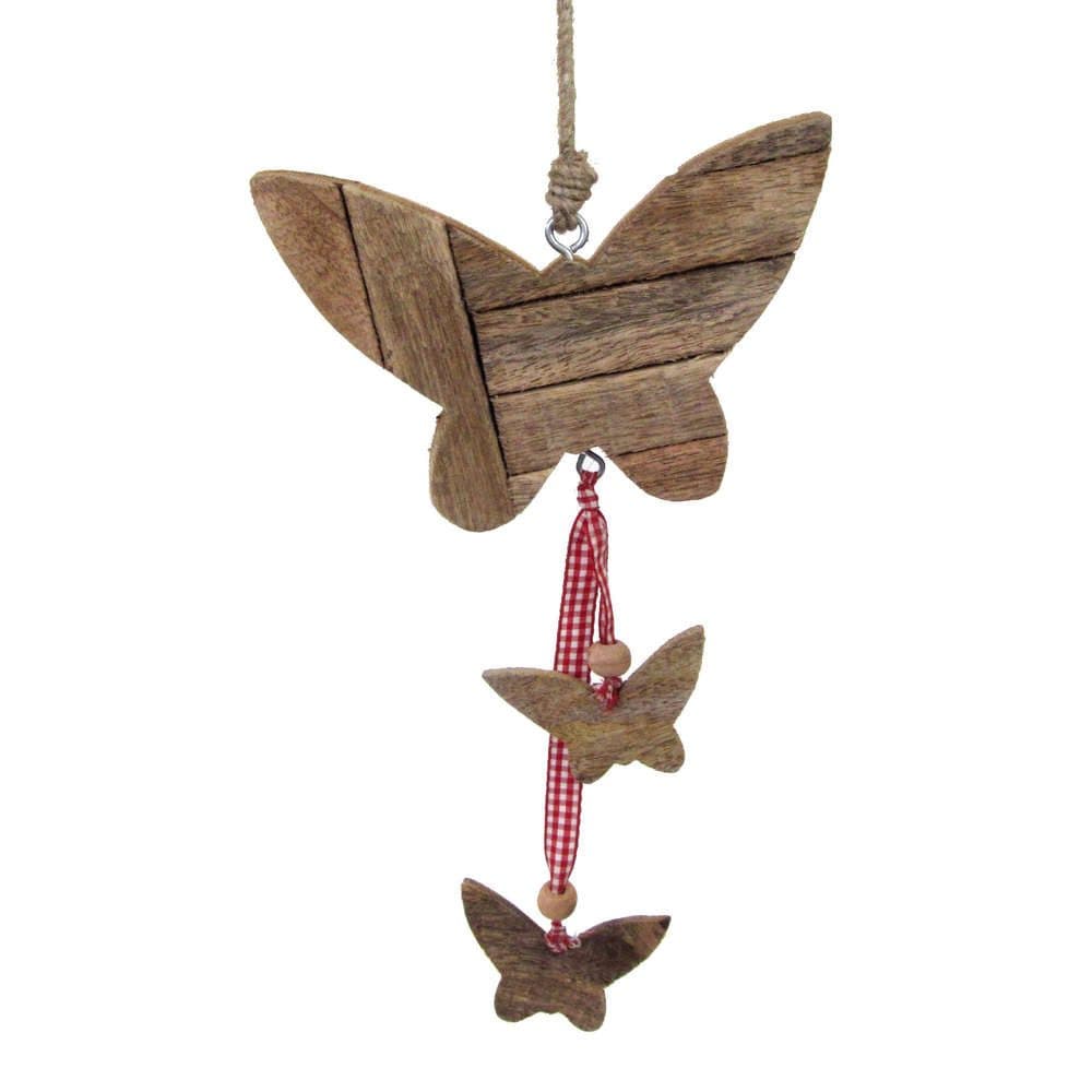 Gasper Hängedekoration Holz Schmetterling Shabby Chic