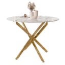 Lookway Esstisch CRISTAL II Weiß Marmor Glas 100 cm Bild 2