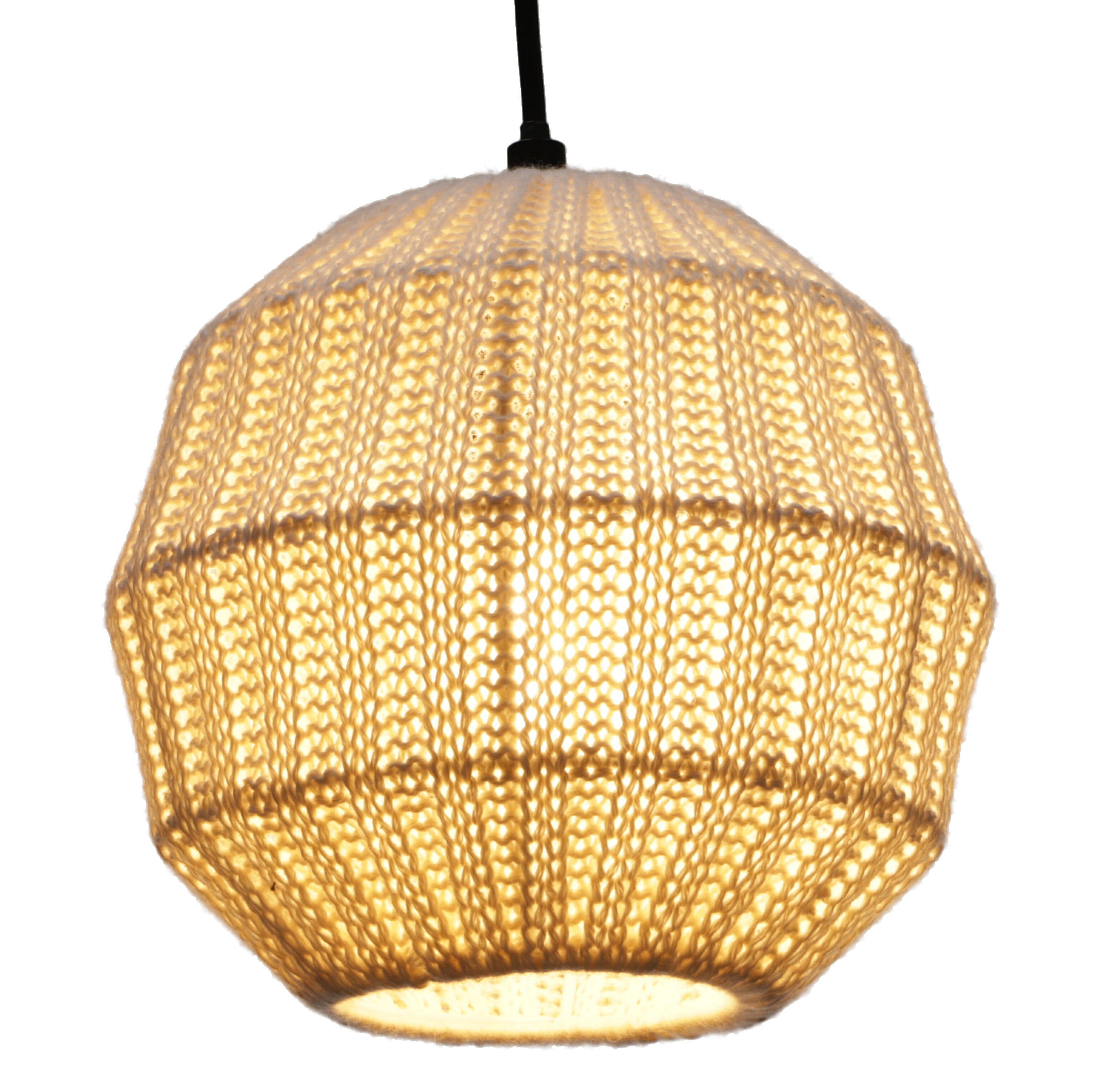 Guru-Shop Moderne Deckenleuchte Weiß Gestrickte Baumwolle - Bild 2