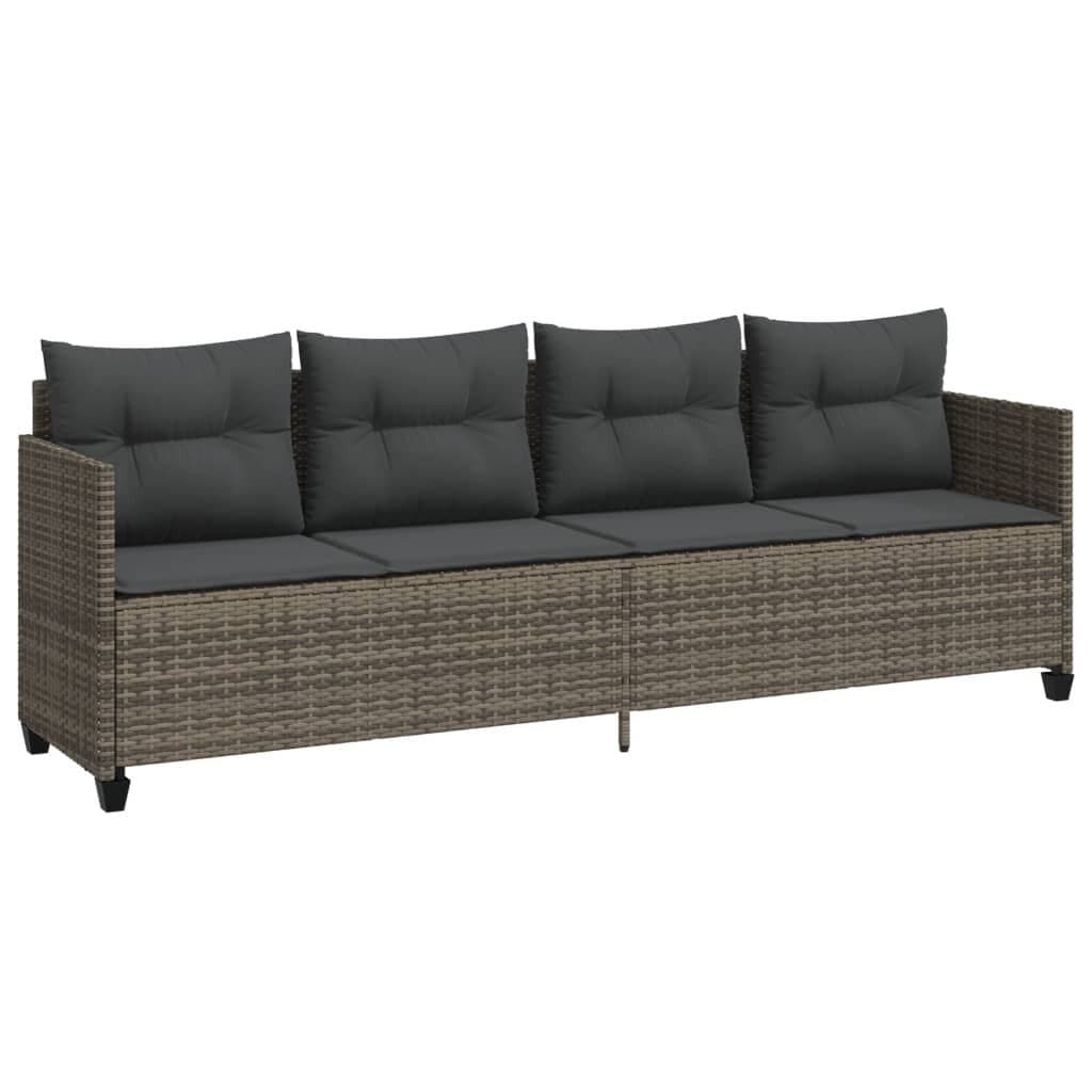 vidaXL Gartenliege Sonnenliege Grau Poly Rattan - Bild 2