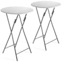 Casaria Stehtisch 2er Set Klappbar Weiß Silber Modern Bild 2