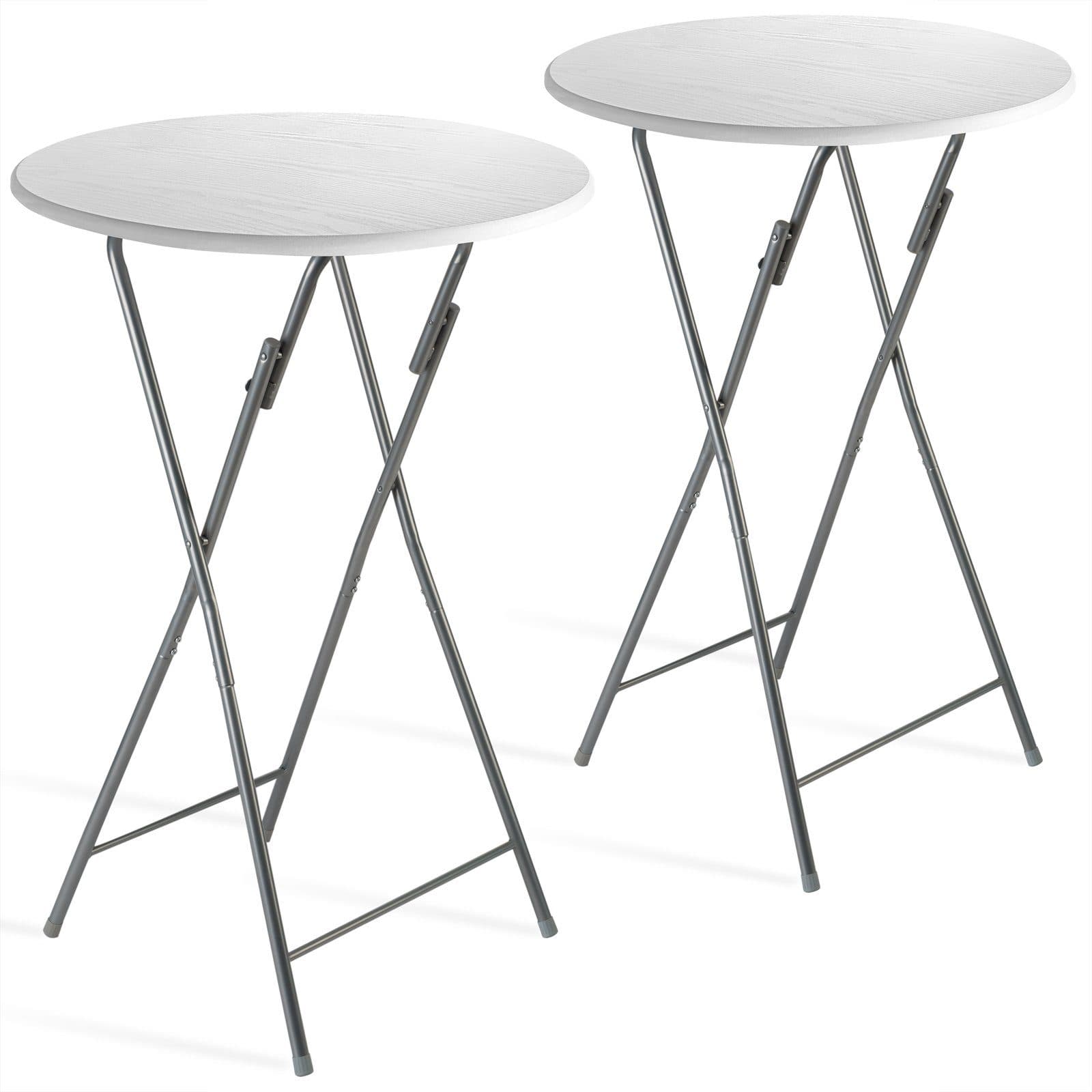 Casaria Stehtisch 2er Set Klappbar Weiß Silber Modern - Bild 2