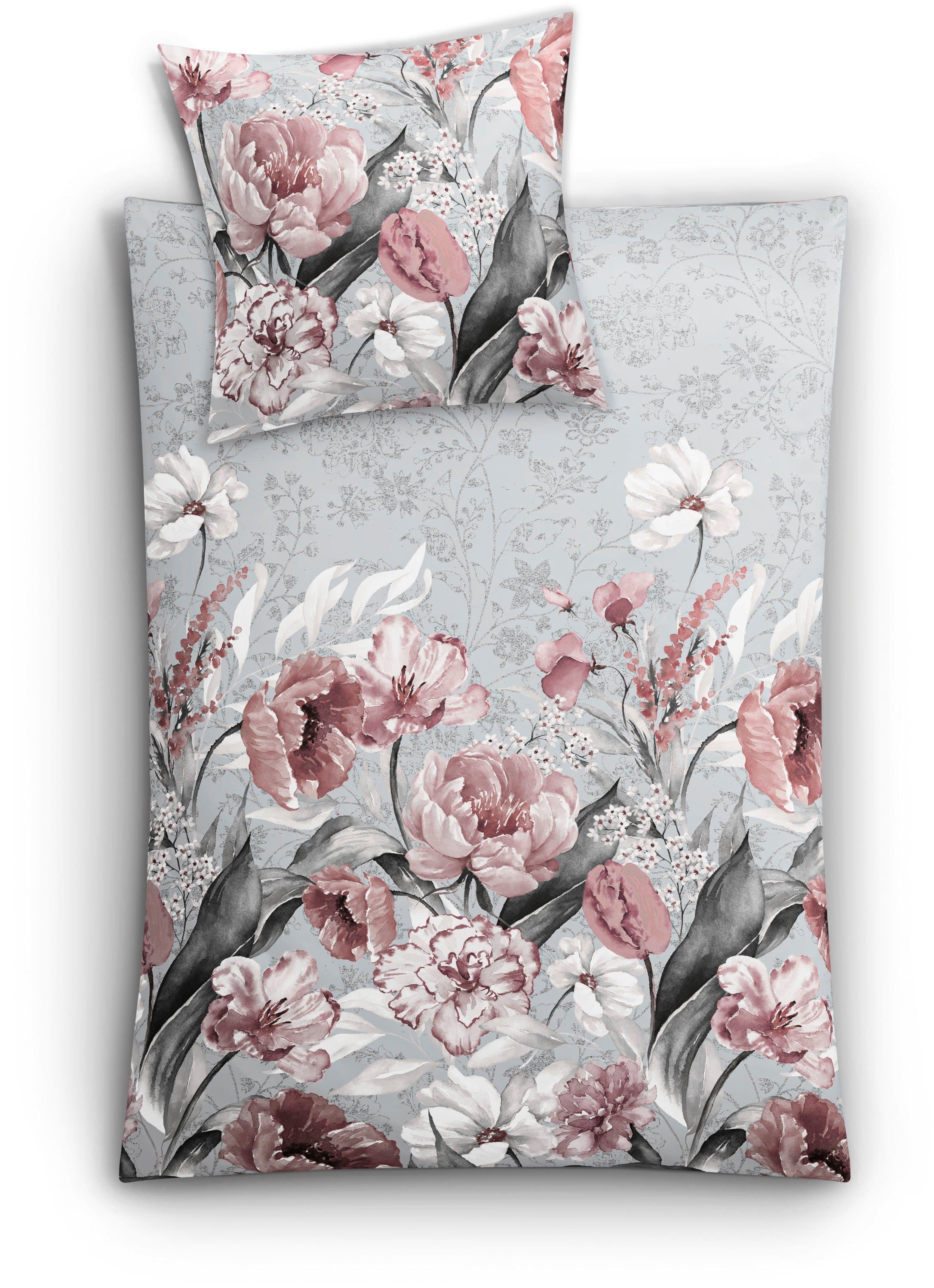 Elegante Florale Bettwäsche aus Baumwolle und Mako-Satin - Bild 2