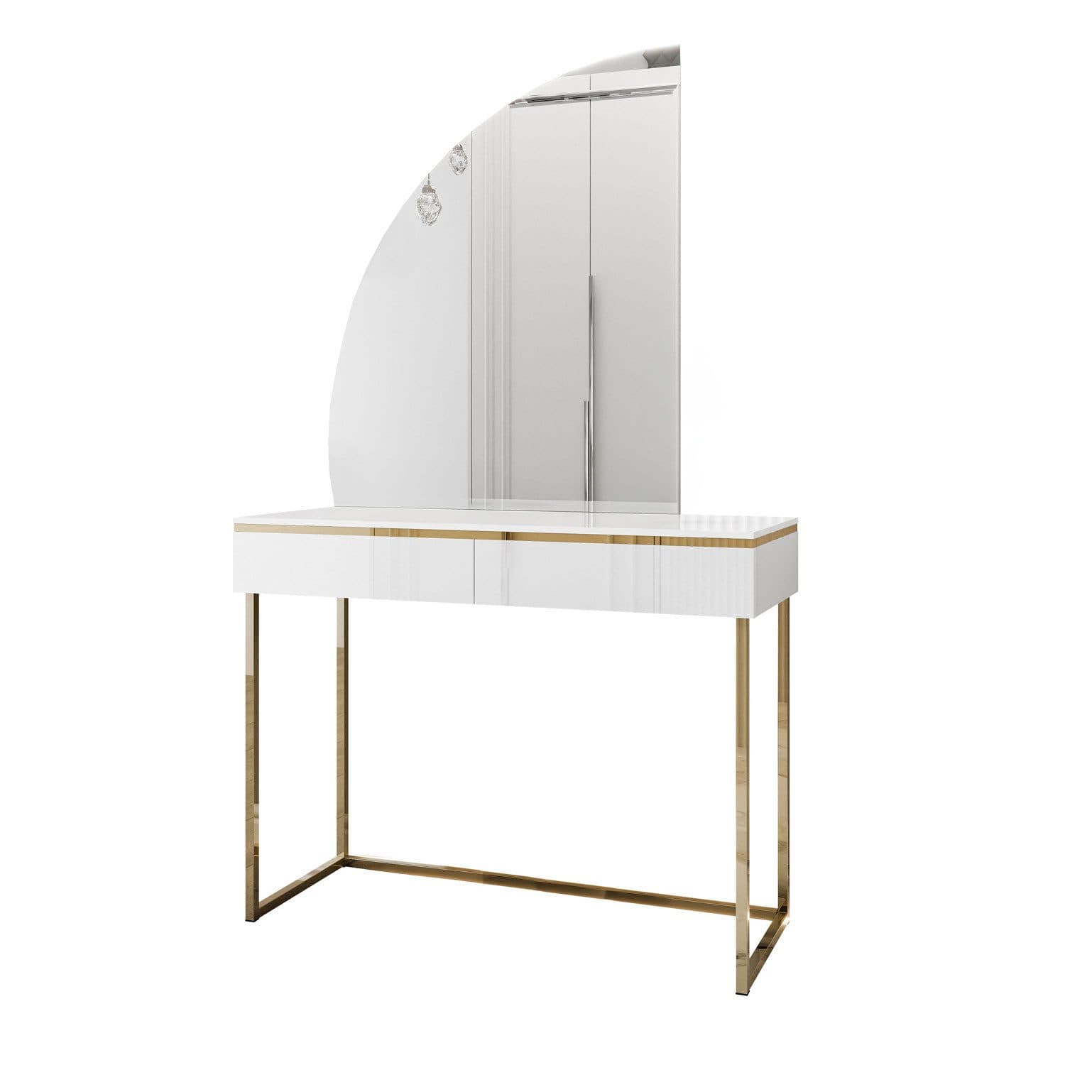 Lookway Schminktisch AURORA-Q GOLD mit Spiegel und LED-Beleuchtung - Bild 2