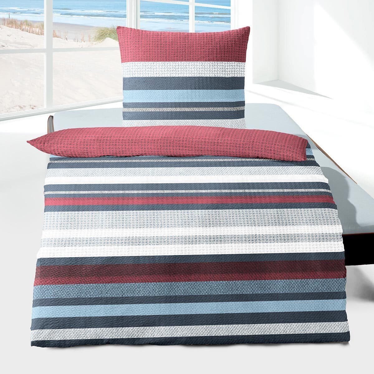 TRAUMSCHLAF Bettwäsche Striped Seersucker 2-teilig Bügelfrei - Bild 2
