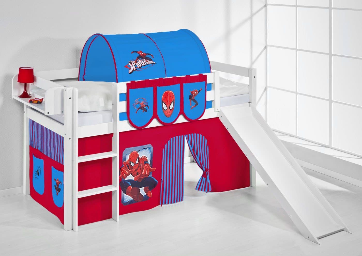 Lilokids Hochbett JELLE mit Rutsche und Vorhang Massivholz - Bild 2