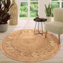 TT Home Teppich Diele Rund Jute Kurzflor Cut-Outs Bild 2