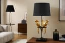 riess-ambiente Tischleuchte WILDLIFE Schwarz/Gold Papagei Retro Bild 2
