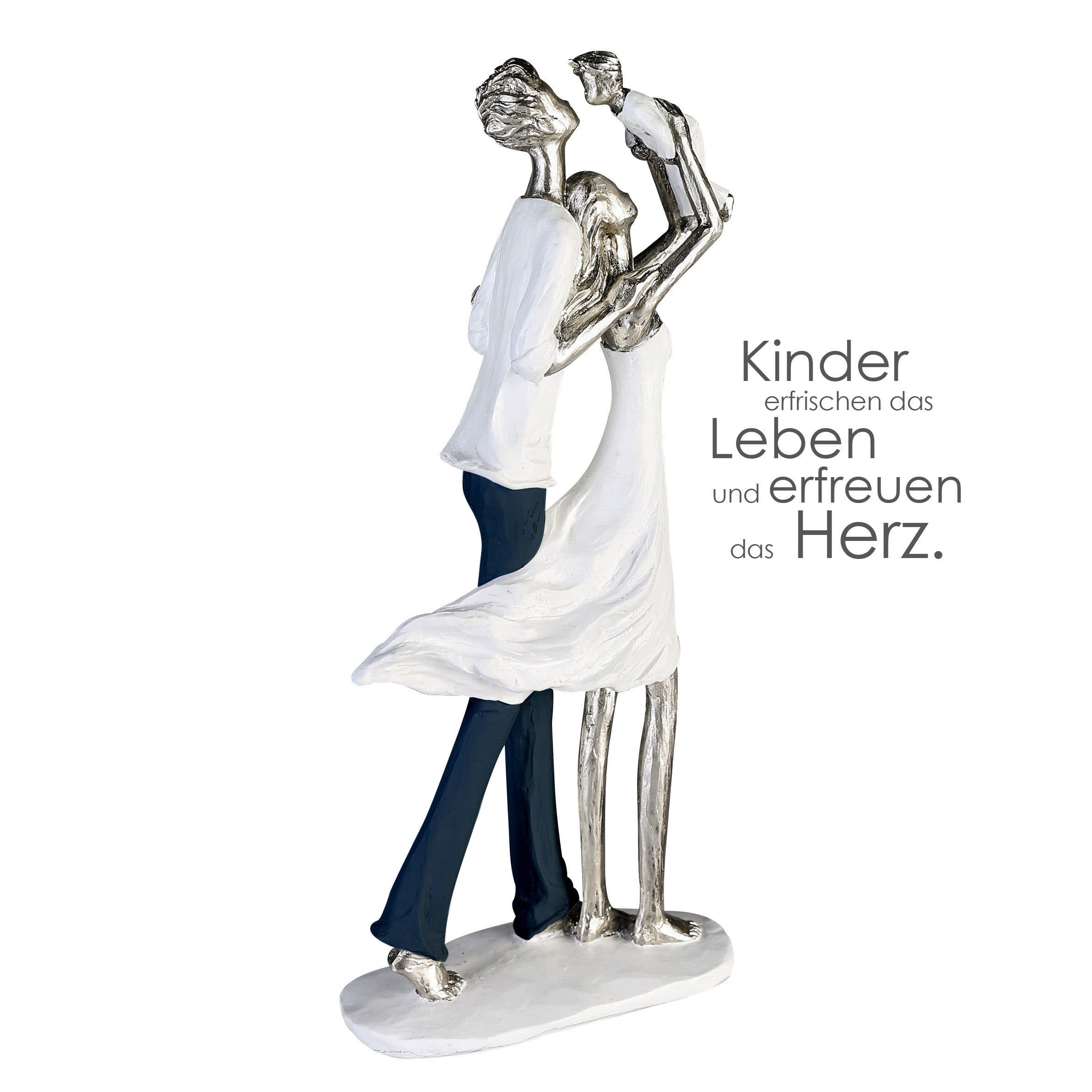 GILDE Skulptur ELTERNGLÜCK Familie Kunstharz 35 cm