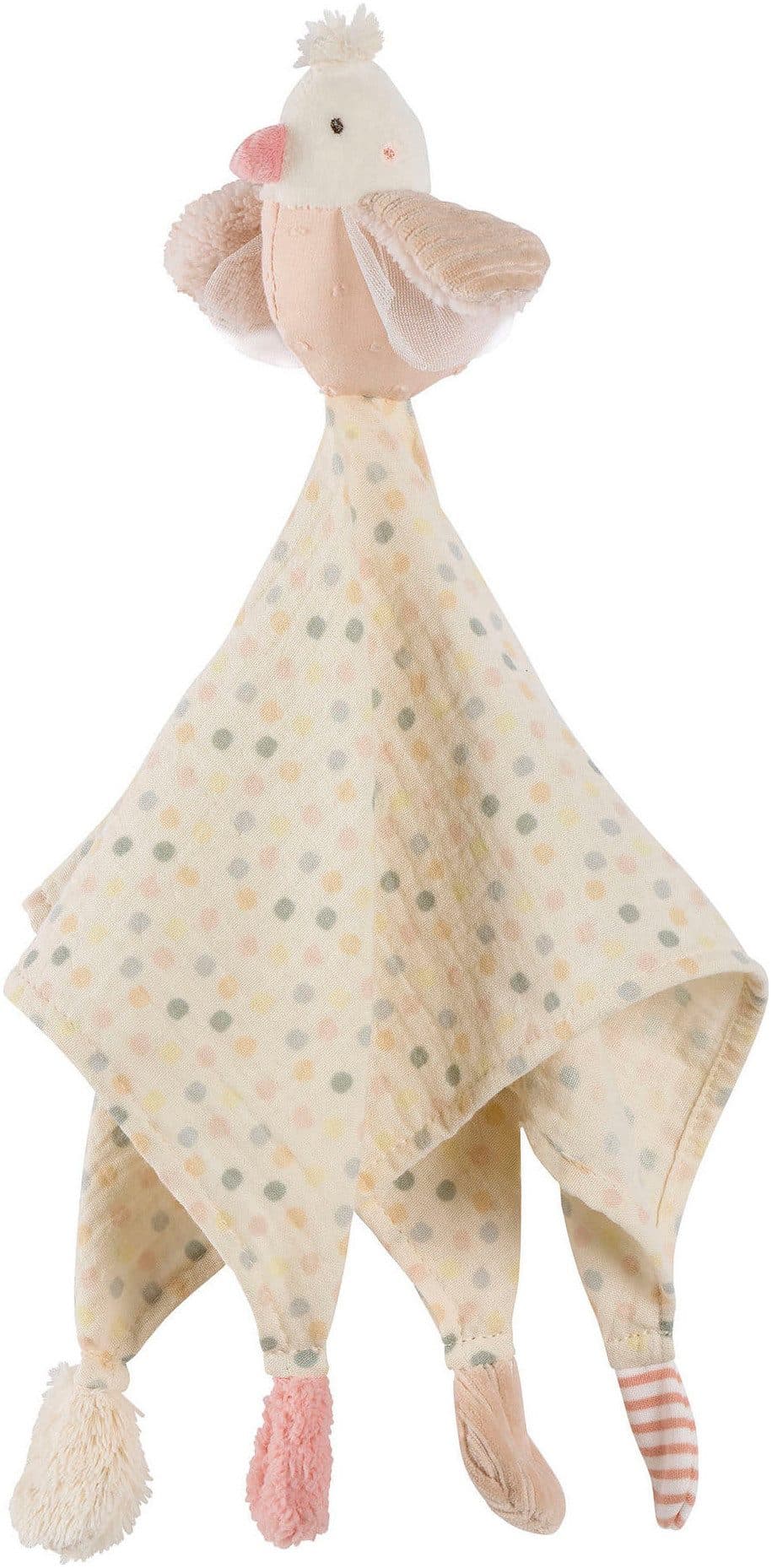 FEHN Schmusetuch feehnLAND Musselin Vogel Baby Rosa Beige - Bild 2