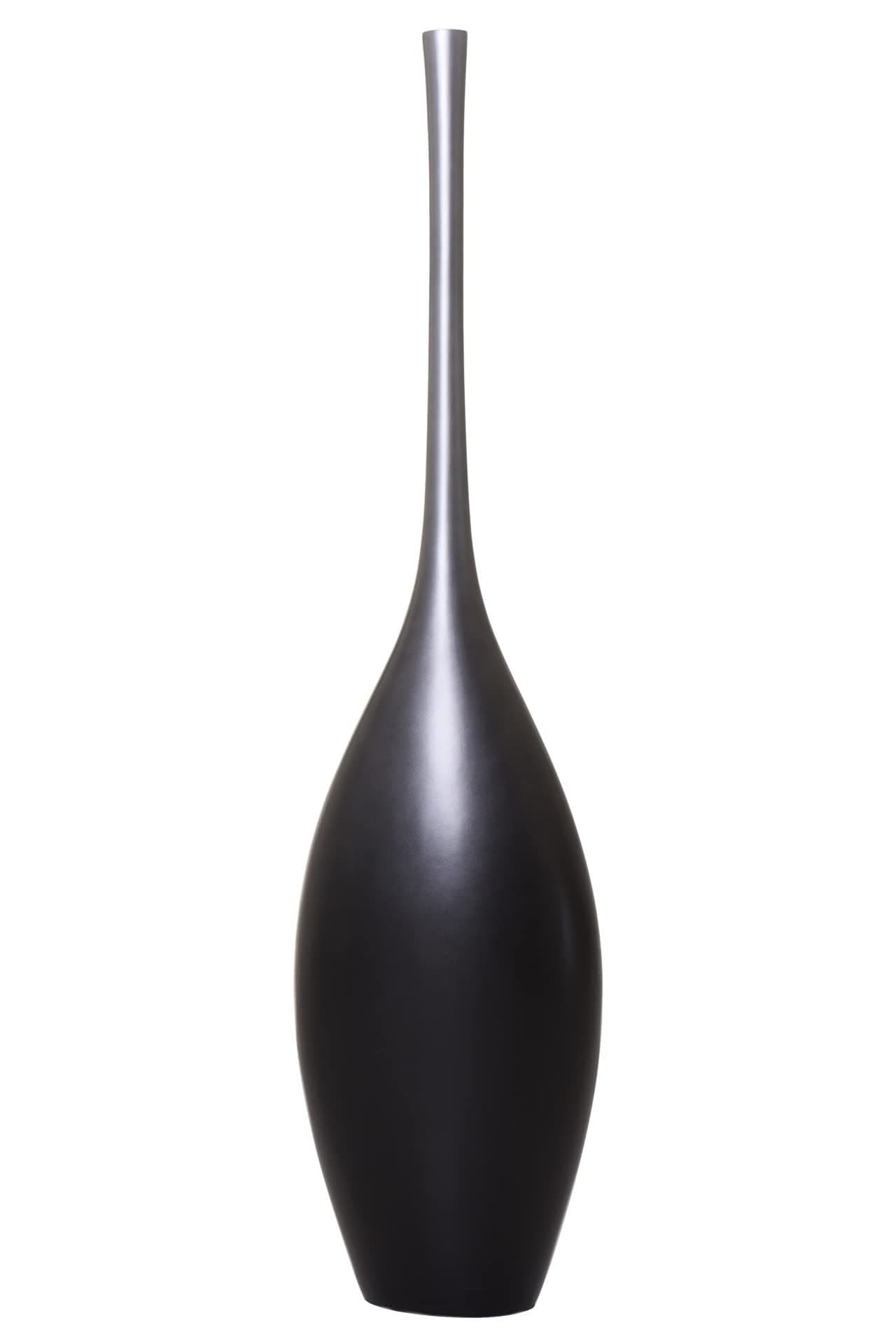 VIVANNO Bodenvase Fiberglas CHANTAL Rauchsilber Seidenmatt - Bild 2