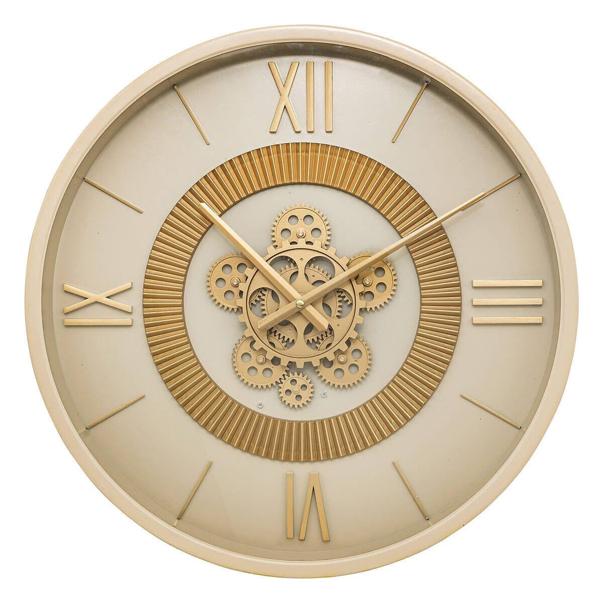 Atmosphera Wanduhr GIULIANA Beige Industrieller Stil Sichtbares Uhrwerk - Bild 2