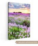 OneMillionCanvasses® Leinwandbild Blumen Lavendel Lila Himmel Sonnenuntergang Wiese Natur Bild 2
