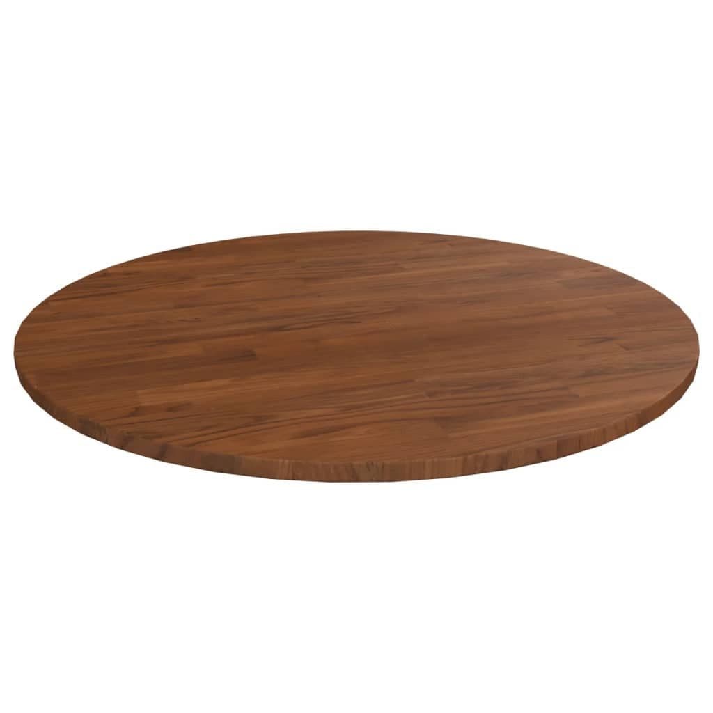 vidaXL Runde Tischplatte Dunkelbraun Massiv Eiche Ø70cm - Bild 2