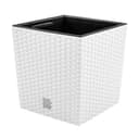 Prosperplast Blumentopf RATO LOW Weiß Kunststoff Rattanstruktur Bild 2
