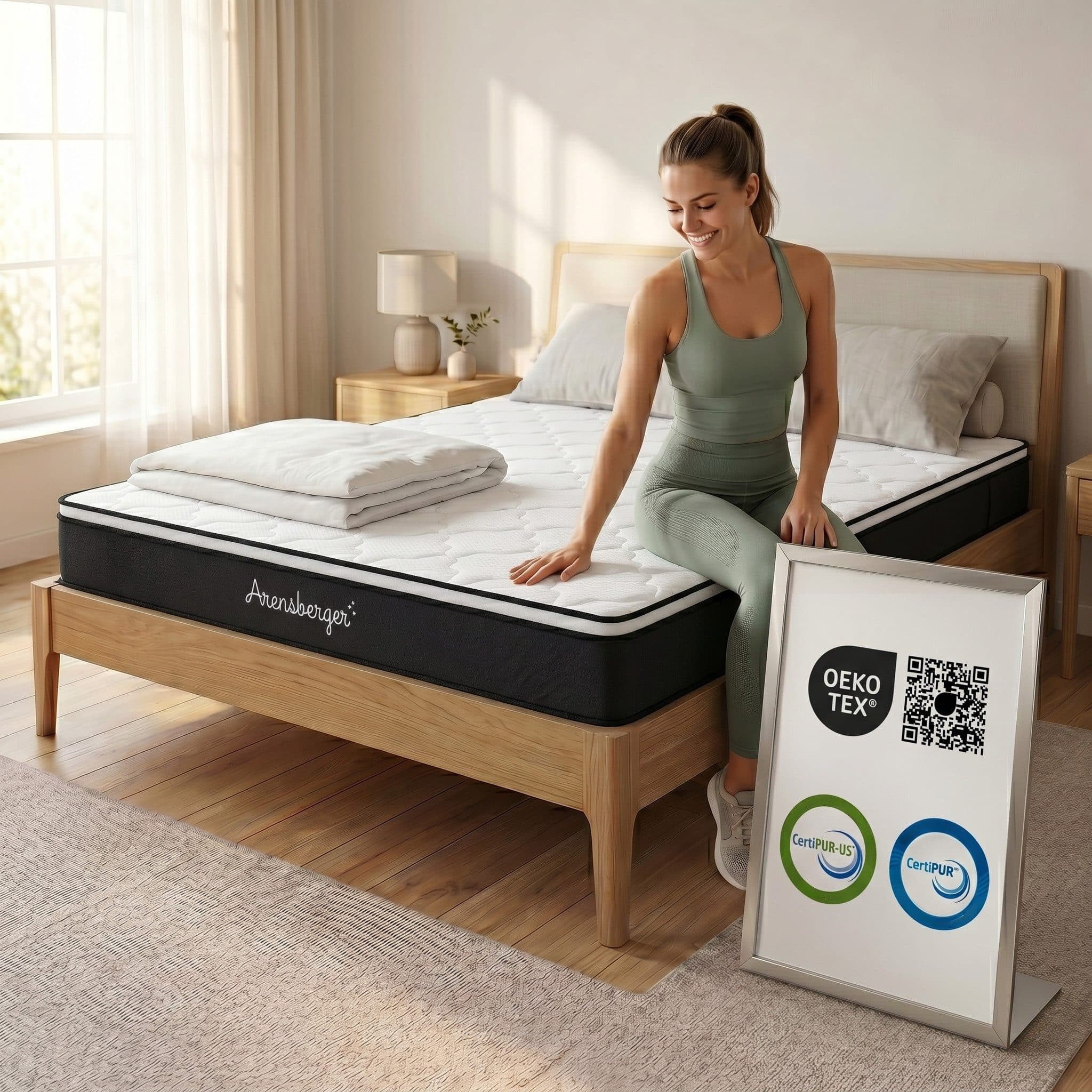 Arensberger EMILIA Taschenfederkernmatratze H3 Premium mit Gelschaum & Topper - Bild 2