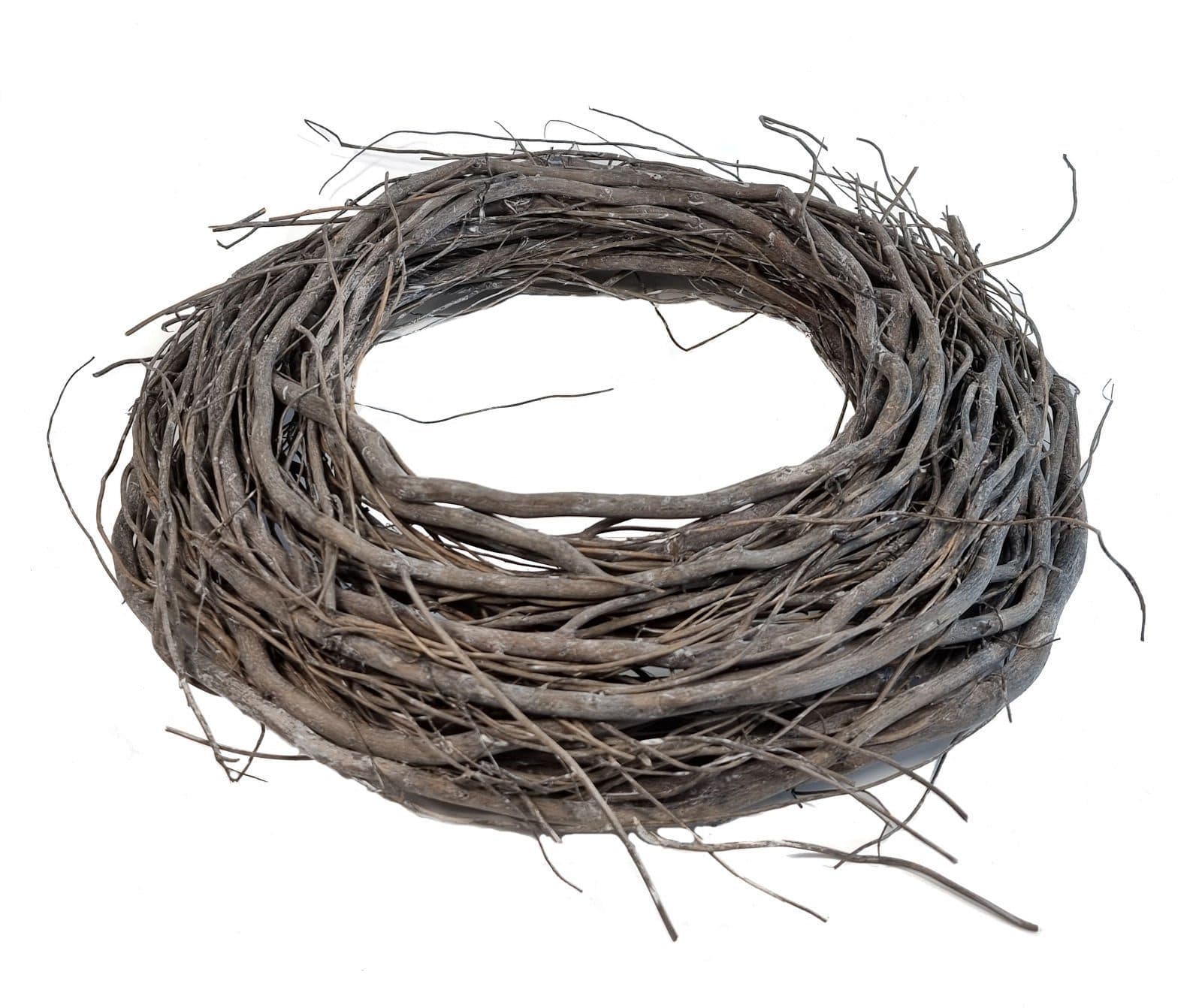 Spetebo Dekokranz Türkranz Grau 40 cm Holz Shabby Look