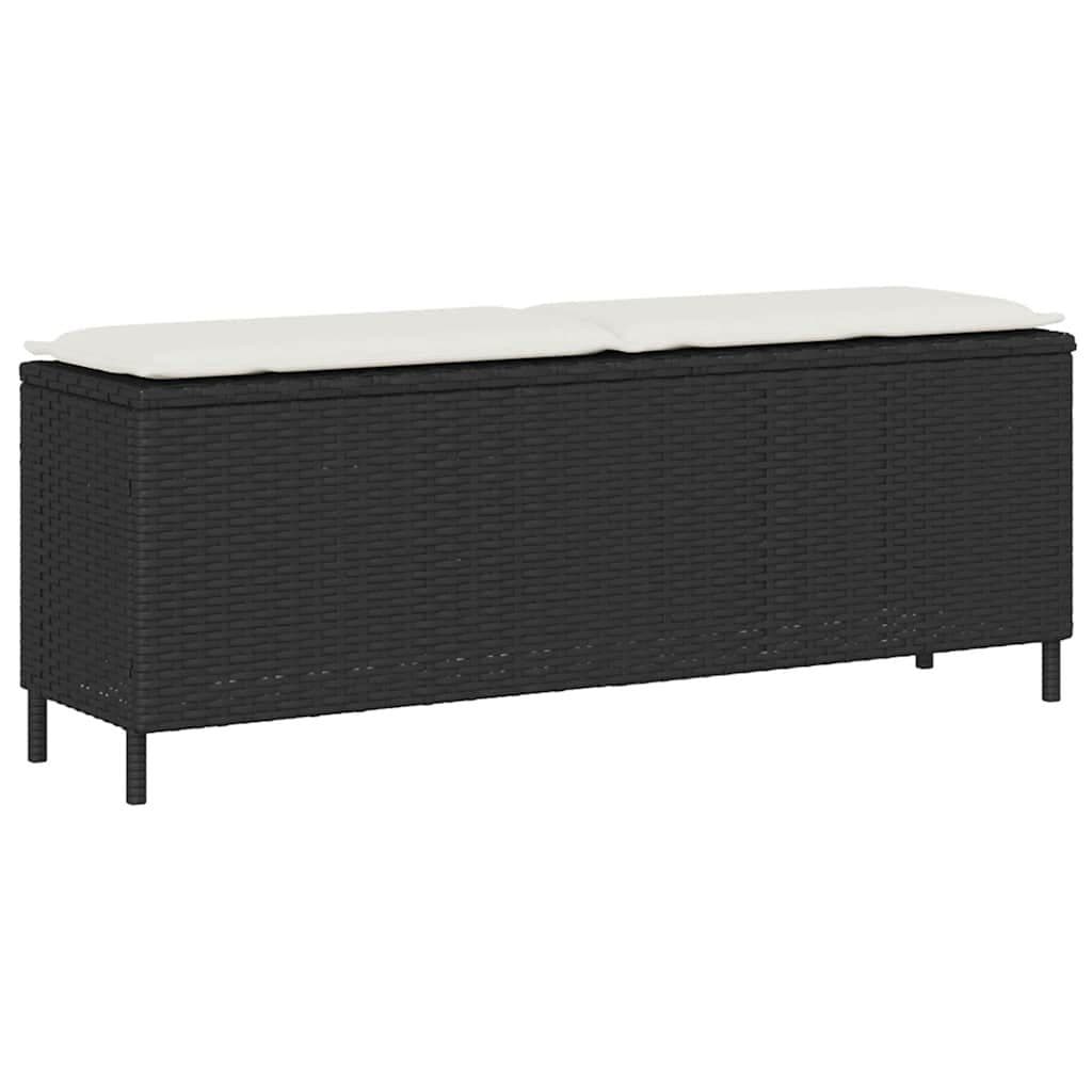 vidaXL Gartenbank mit Kissen Schwarz Poly Rattan - Bild 2