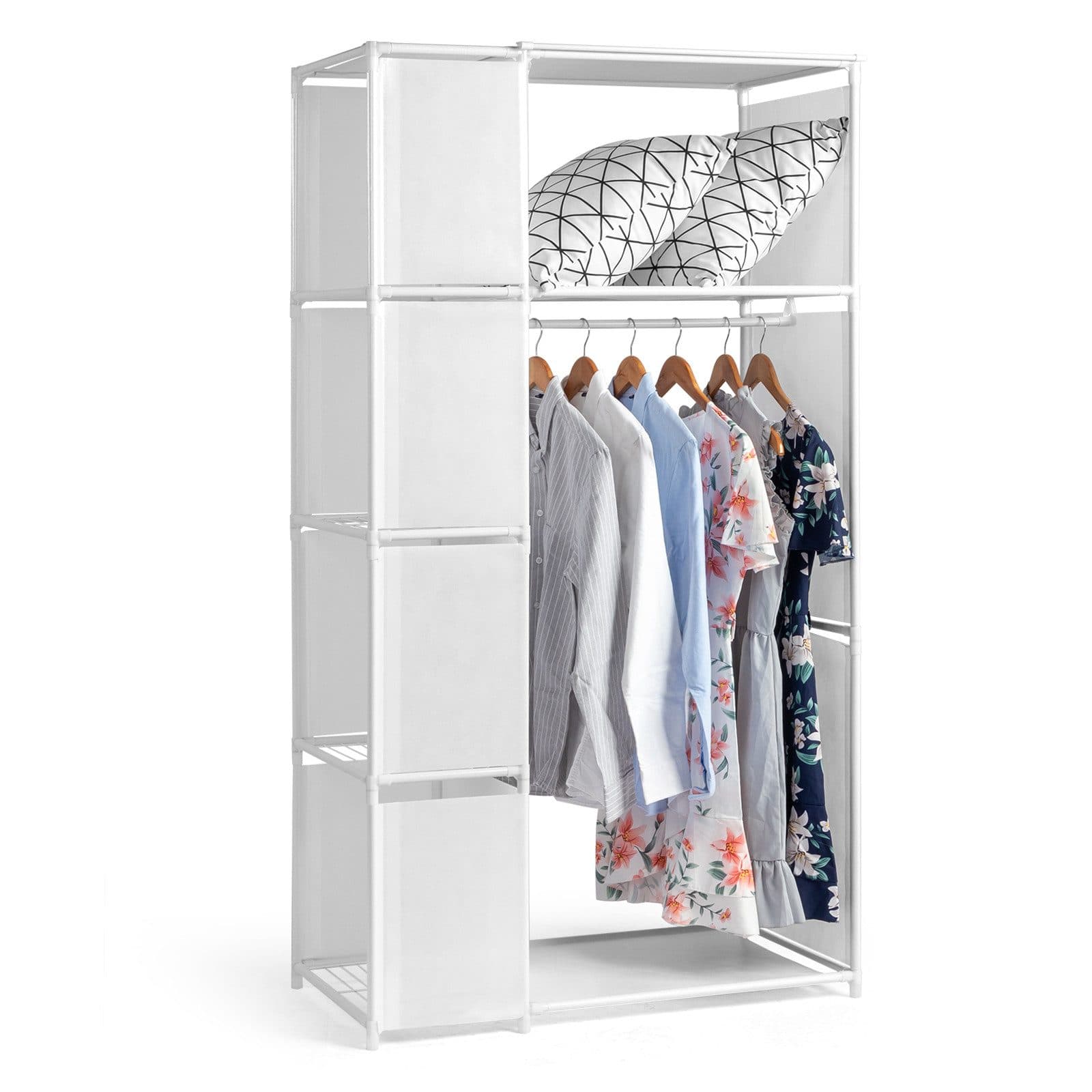 FANNOU Kleiderschrank Weiß Vliesstoff 4 Fächer - Bild 2