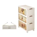 PFCTART Aufbewahrungsbox Faltbar mit Deckel & Rollen Transparent Bild 2