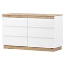KLAM HOME Kommode 6 Schubladen 110 cm Weiß Klassisch Bild 2