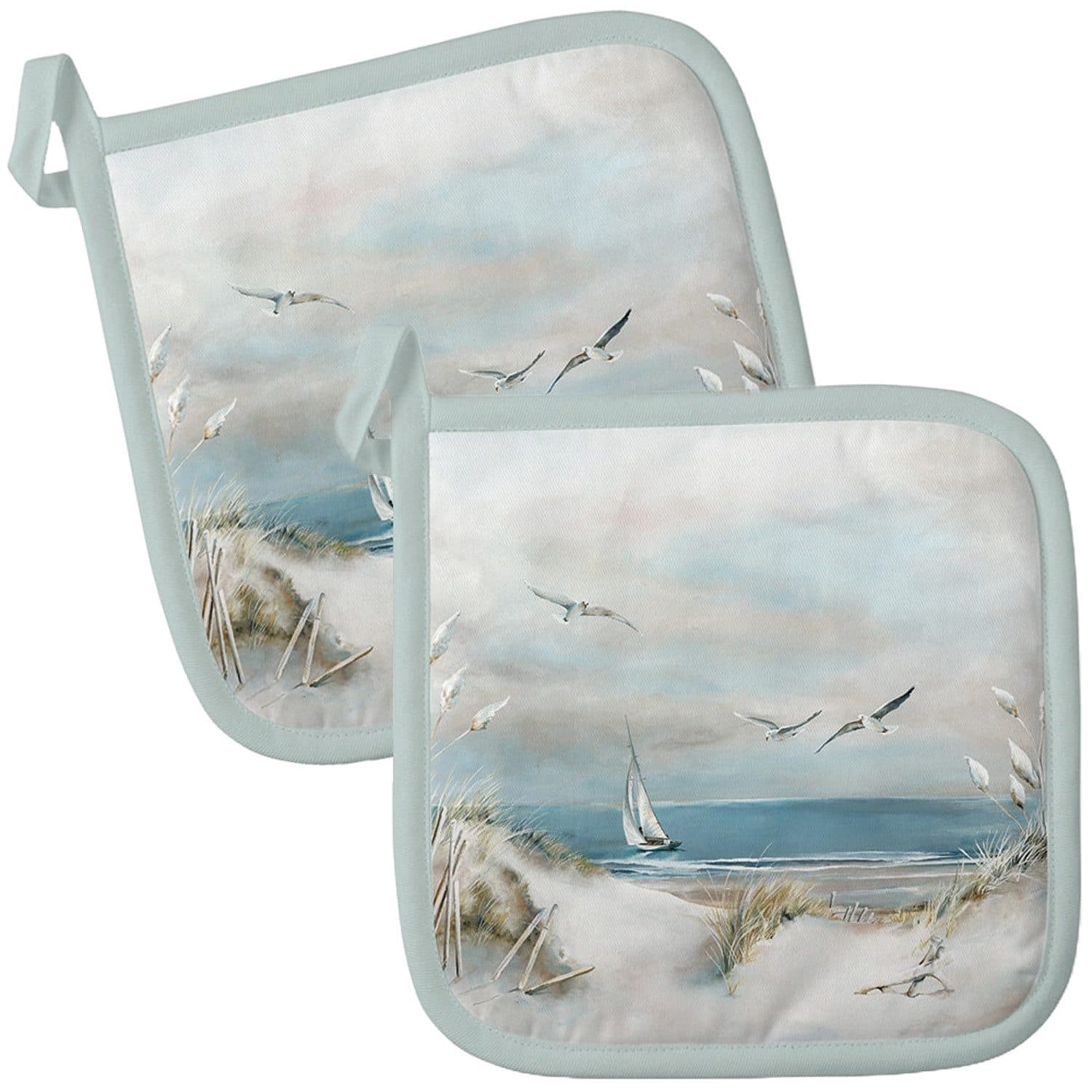 Ambiente® Topflappen Sailing at Sea 2-tlg. Maritim Wattiert