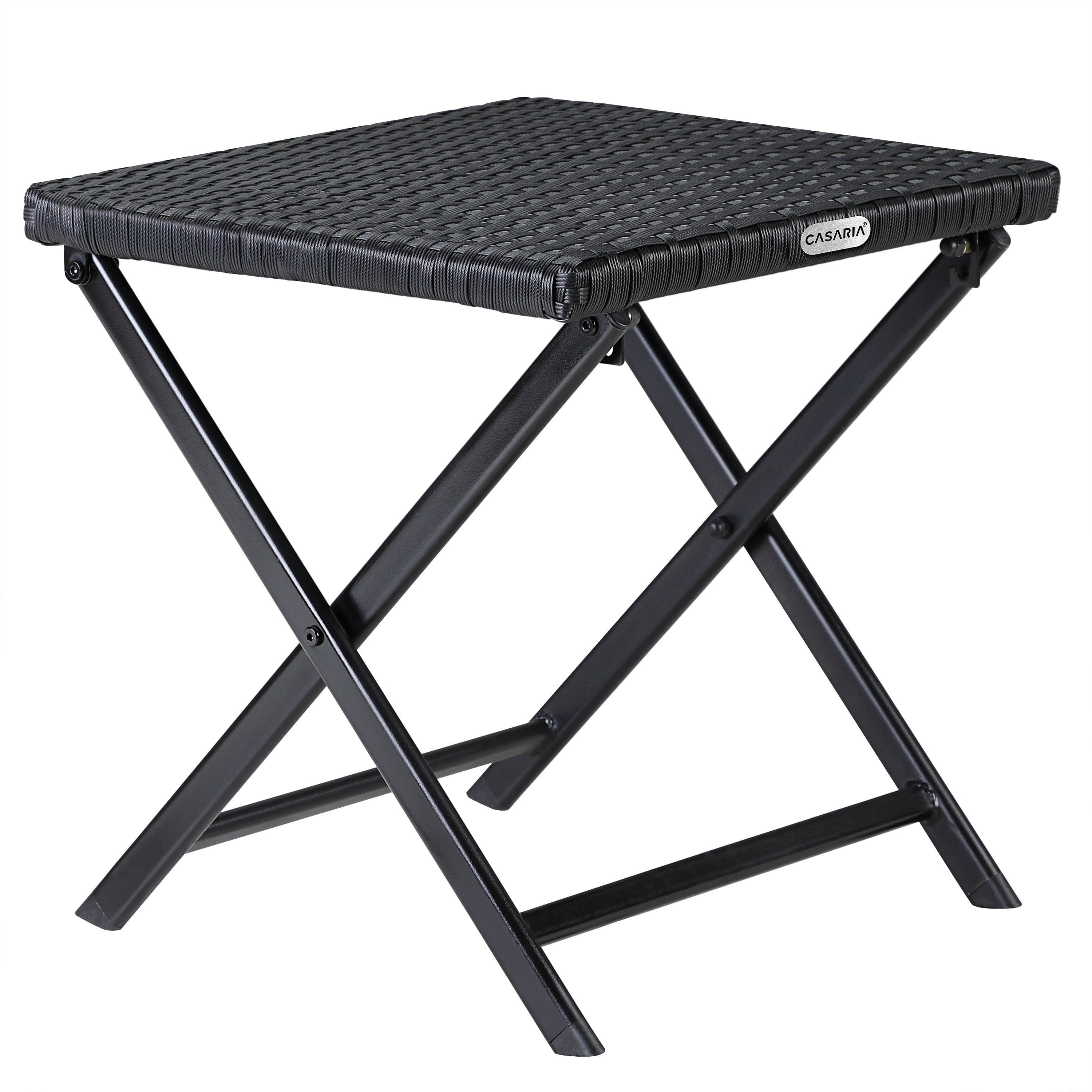Casaria Gartenstuhl Rom Schwarz Polyrattan Klappbar - Bild 2