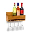 relaxdays Weinregal mit Glashalter Bambus Braun Bild 2