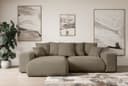 ALTDECOR Ecksofa ESKAR-L mit Schlaffunktion und Bettkasten, Braun Samt Bild 2
