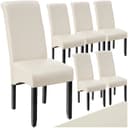 tectake Esszimmerstuhl Küchenstuhl Ergonomisch Massives Hartholz Set 6 St. Kunstleder Bild 2