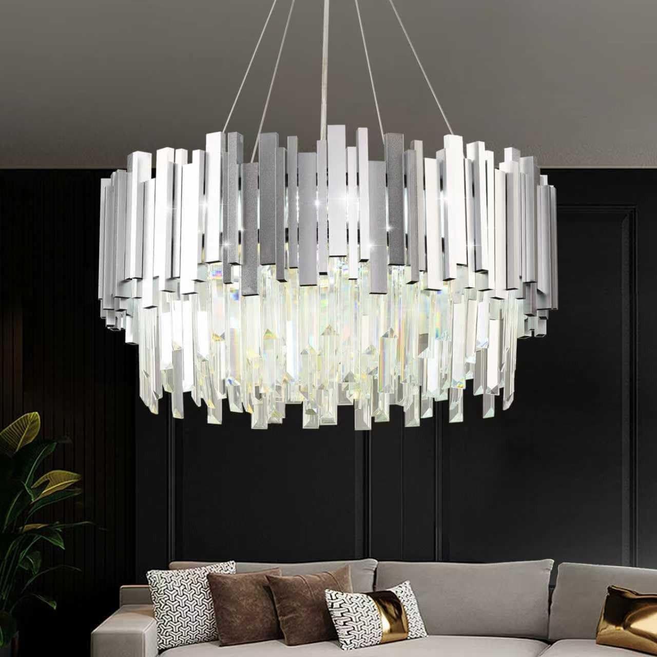 RRBEST Kronleuchter Kristall Leuchte Silver 9xE14 - Bild 2