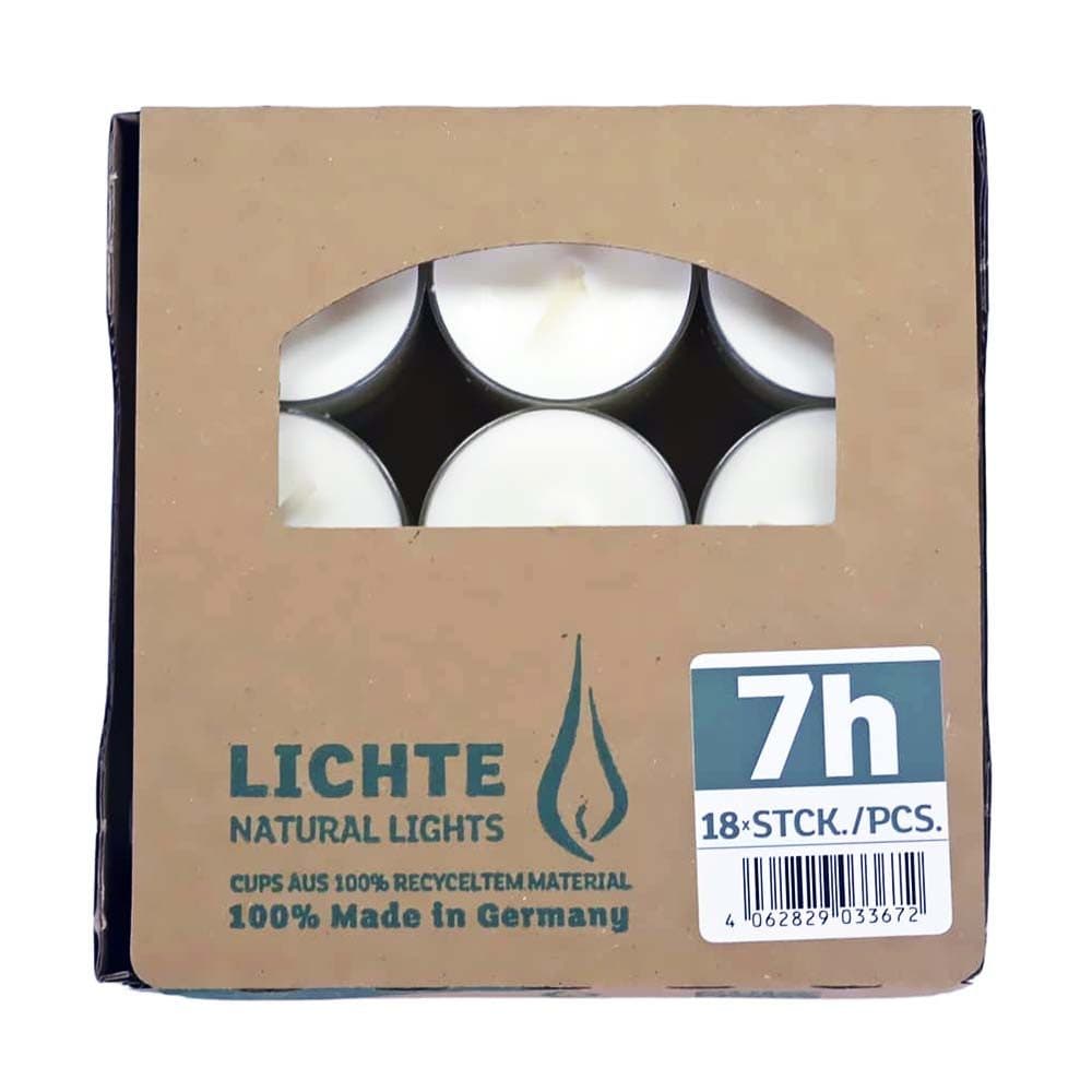 Richard Wenzel Teelicht PURE Natural Lights - 18 Stück Transparent