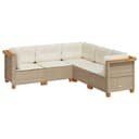 vidaXL Gartenlounge-Set 5-tlg. Beige Poly Rattan mit Kissen Bild 2