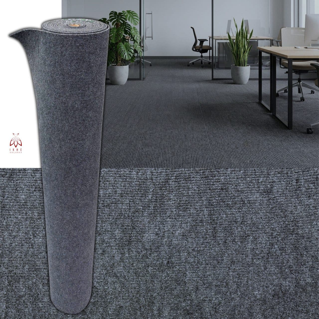 IKHEMalarka Selbstklebender Teppichboden 6 m² Dunkelgrau - Bild 2