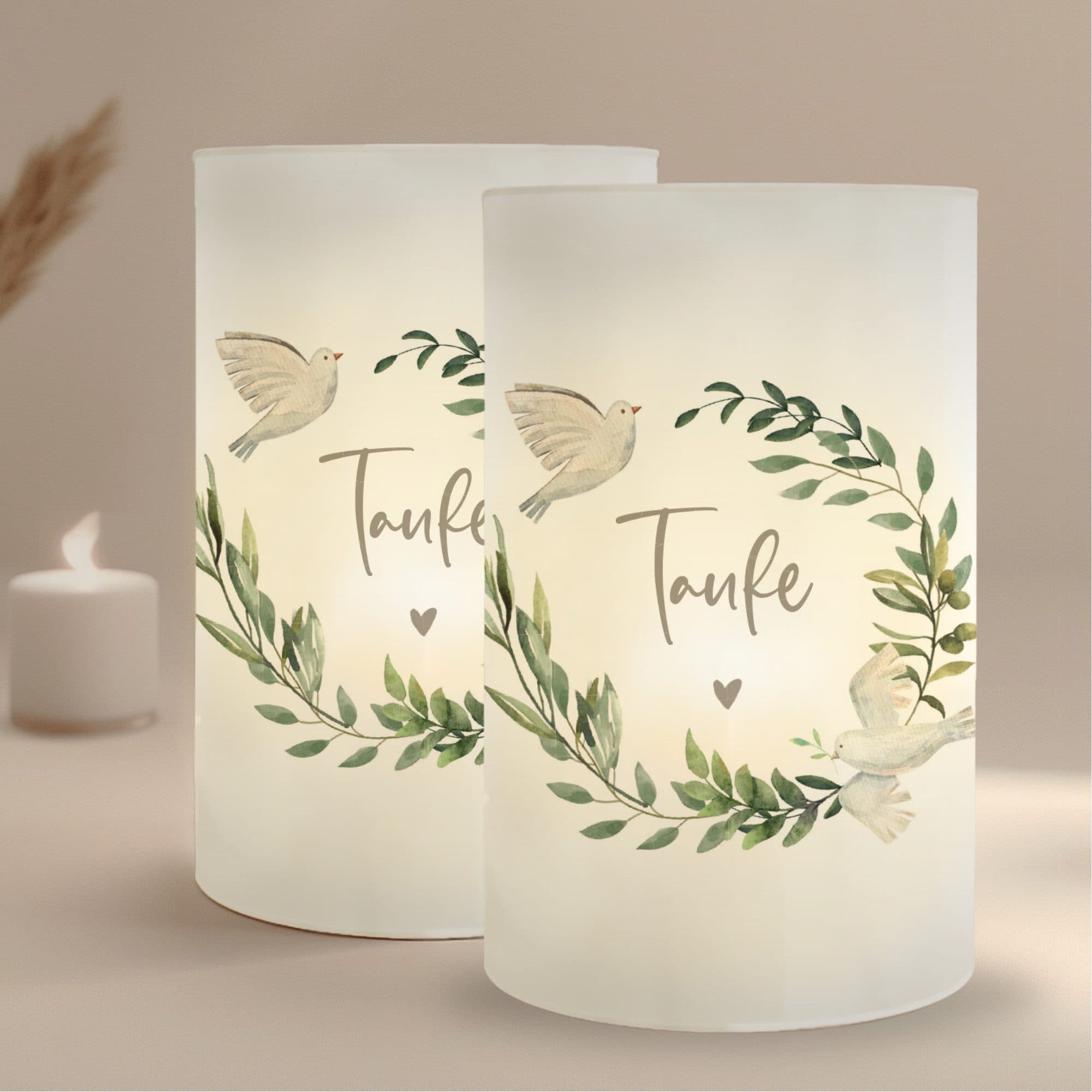 MeinBaby123® Papierdekoration 10 Windlichter Taufe Weiß Transparent - Bild 2
